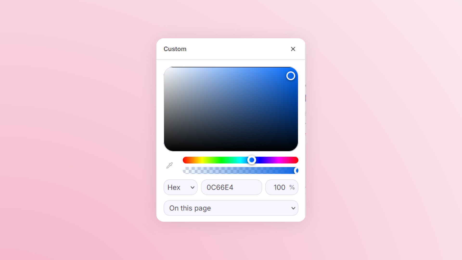 Deeview custom color picker for editing a design token