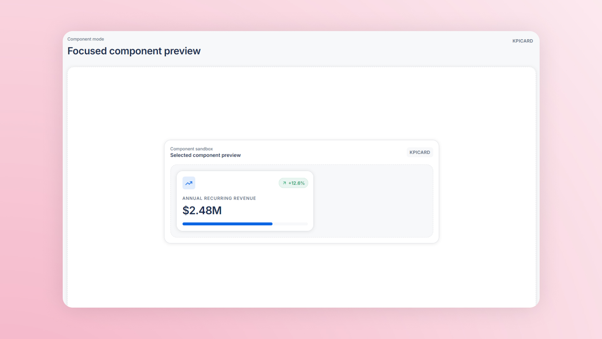 Deeview focused KPI card component preview