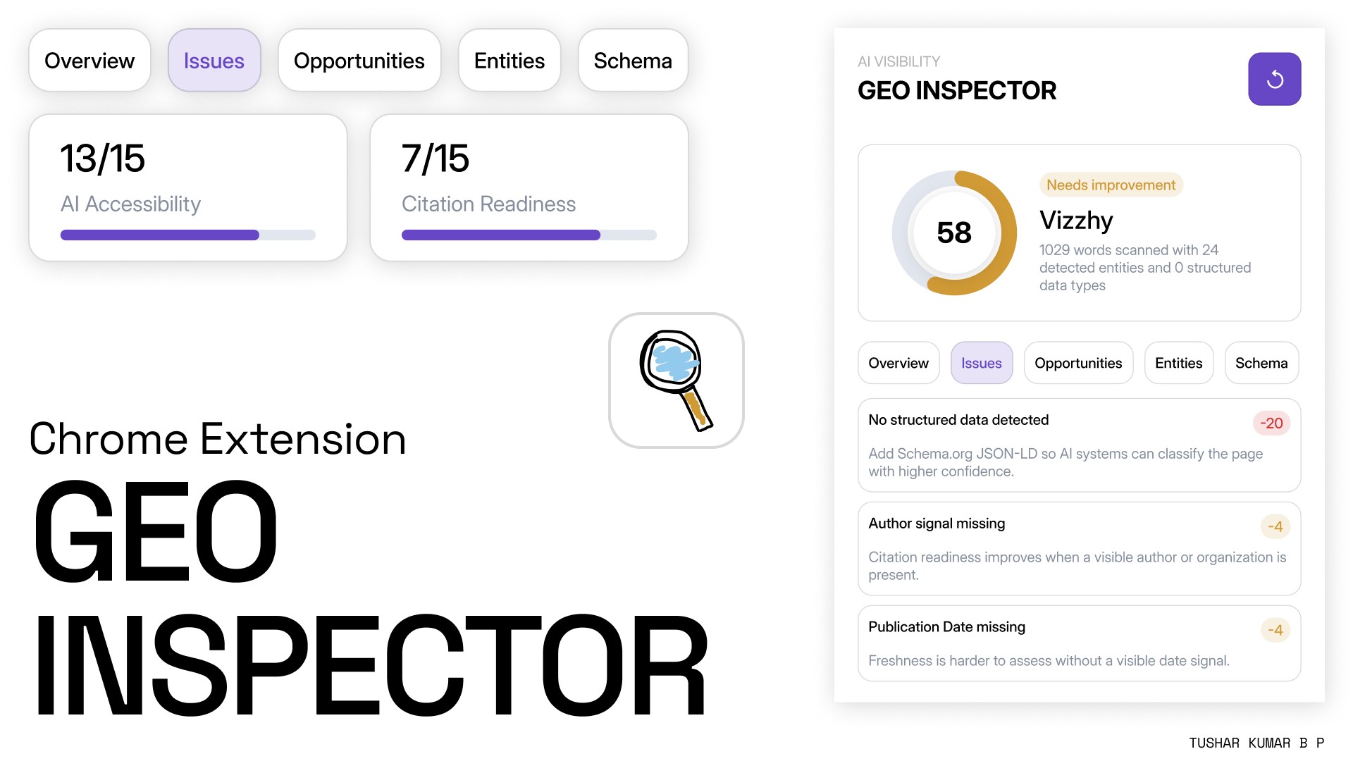 GEO Inspector Chrome extension interface