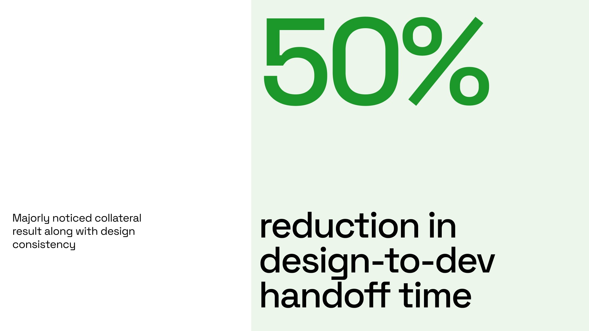 Fifty percent reduction in design-to-dev handoff time